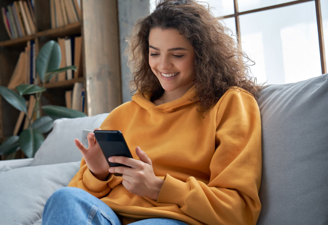 young woman using a smartphone